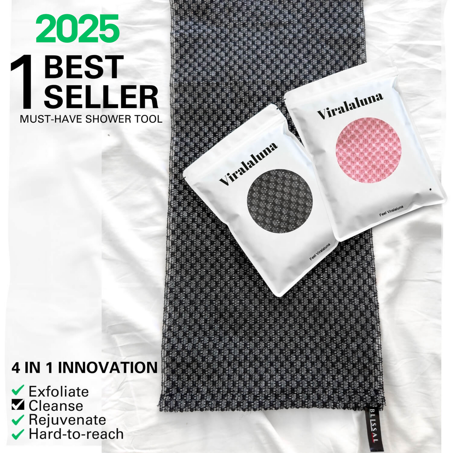 Viralaluna Exfoliating Antibacterial Shower Towel