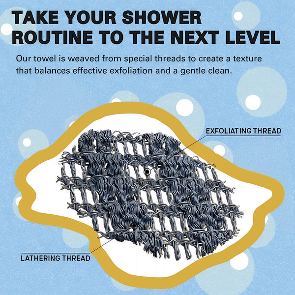 Viralaluna Exfoliating Antibacterial Shower Towel